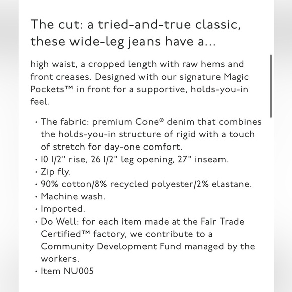 Madewell Flared Wide-Leg Crop Jeans Women's Size 29 in Pure White raw hem NEW - Picture 5 of 15